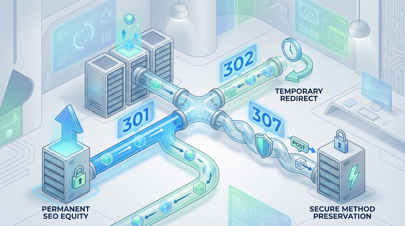 301 vs 302 vs 307 Redirects: A Technical Guide for Web Developers hero illustration