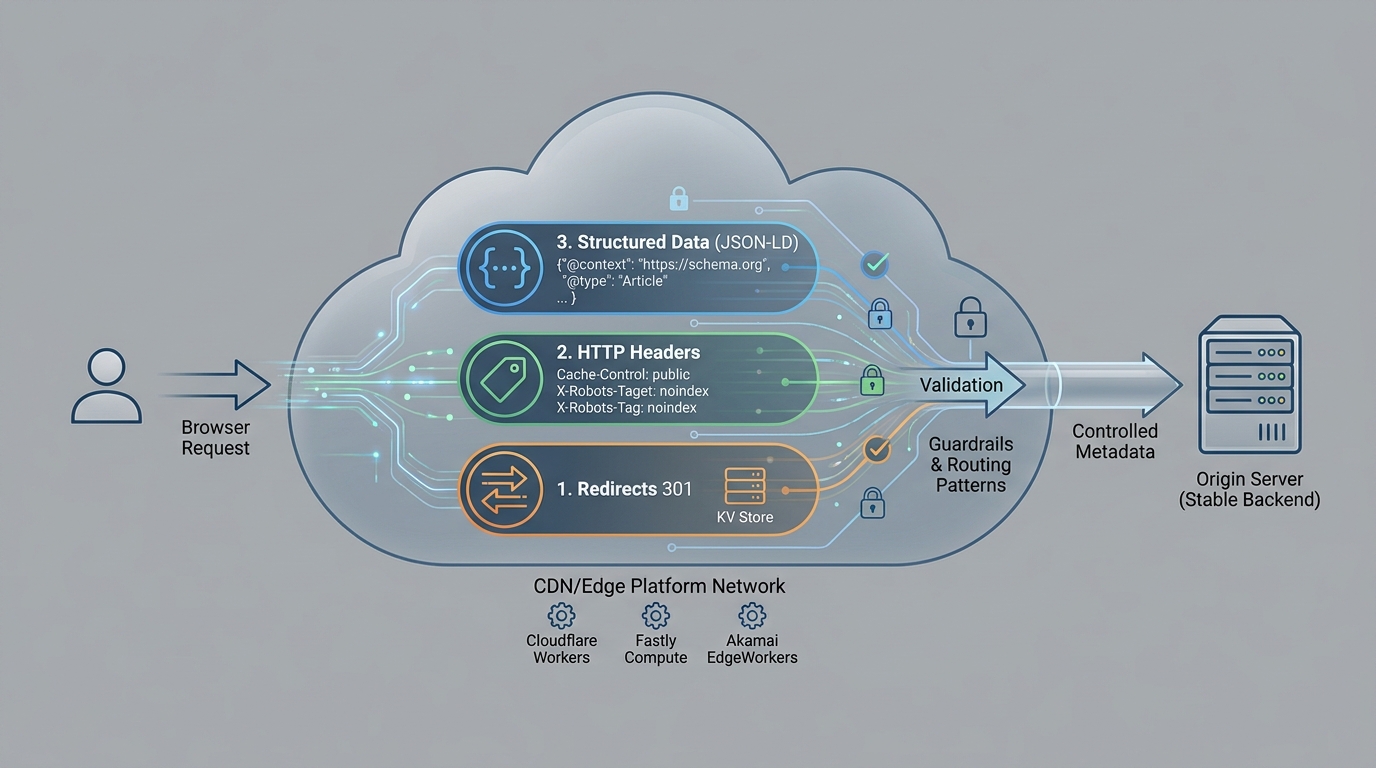Edge SEO Adoption Roadmap: From Redirects to Metadata Control hero illustration