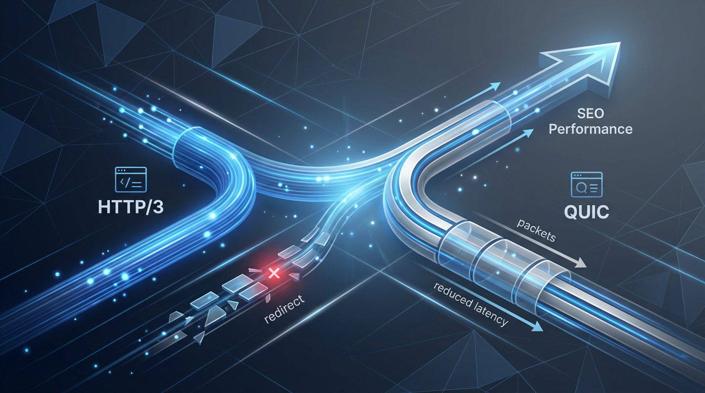 How HTTP/3 and QUIC Reduce Redirect Latency for Technical SEO hero illustration