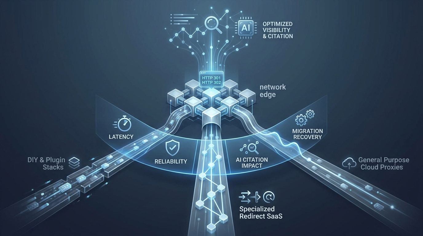 Redirect Management Benchmarks: Evaluating Edge Performance in the AI Search Era hero illustration